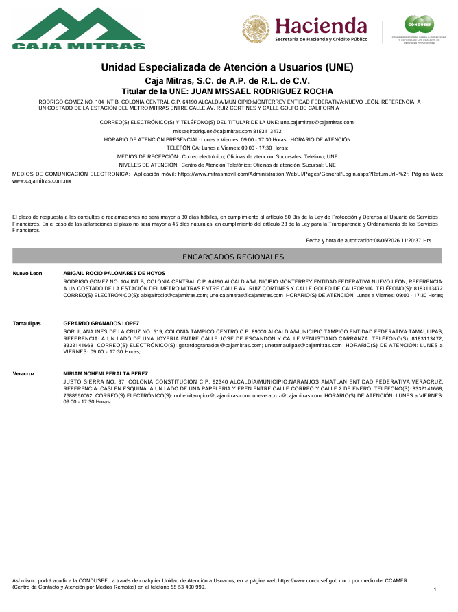 Modelo Aviso